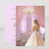 Invitation Sweet sixteen Fête Éclairage (Devant / Derrière)