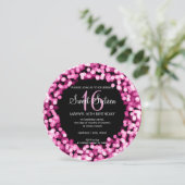 Invitation Sweet sixteen Fête flamme rose (Debout devant)