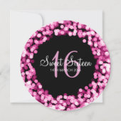 Invitation Sweet sixteen Fête flamme rose (Dos)