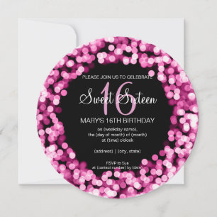 Invitation Sweet sixteen Fête flamme rose