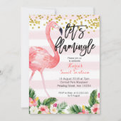 Invitation Sweet sixteen flamingo (Devant)