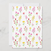 Invitation Sweet sixteen Fleur sauvage Aquarelle Script Flora (Dos)