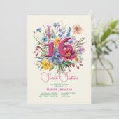 Invitation Sweet sixteen Floral (Debout devant)