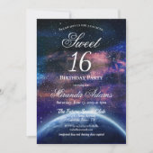 Invitation Sweet sixteen Galaxy (Devant)