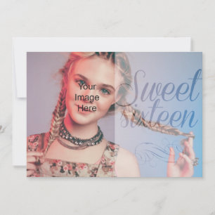 Invitation Sweet sixteen Girl Script Mettre votre propre phot