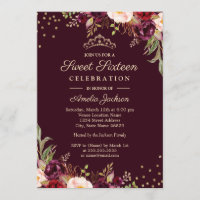 Sweet sixteen Gold Bourgogne floral Éperche