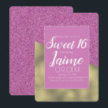 Invitation Sweet sixteen Gold et Parties scintillant Rainbow<br><div class="desc">Acheter Sweet 16 Invitations de fête</div>