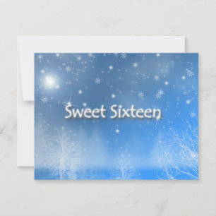 Invitation Sweet Sixteen Ice Blue WinterWonderland