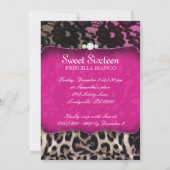 Invitation Sweet Sixteen Lace de Léopard Rose Marr (Dos)