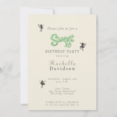 Invitation Sweet sixteen Mint Green Robe Fées (Dos)