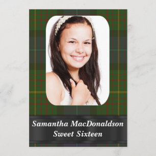 Invitation sweet sixteen modèle photo écossais