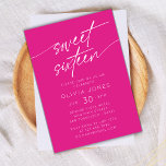 Invitation Sweet sixteen moderne photo d'anniversaire | Rose<br><div class="desc">Sweet sixteen moderne photo d'anniversaire | Invitation rose</div>