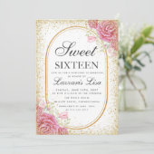Invitation Sweet sixteen moderne Surprise (Debout devant)