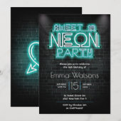 Invitation Sweet sixteen Neon (Devant / Derrière)