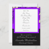 Invitation Sweet sixteen noir et violet (Dos)