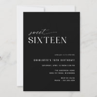 Sweet sixteen noir moderne | Sleek 16e anniversair