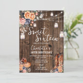 Invitation Sweet sixteen occidental rustique (Debout devant)