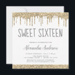 Invitation Sweet sixteen or et Parties scintillant blanche<br><div class="desc">Luxury Gold et Blanc Sparkly Dripping Parties scintillant Sweet 16 Anniversaire Fête Invitation. C'est l'invitation d'anniversaire parfait Sweet sixteen pour une Parties scintillant moderne Sparkle Girly Birthday Party. Veuillez contacter le concepteur pour les articles customisés correspondants.</div>