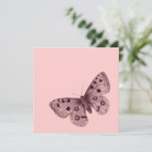 Invitation Sweet sixteen papillon rose (Debout devant)