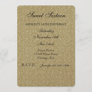 Invitation Sweet sixteen Parties scintillant or