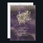 Invitation Sweet sixteen Parties scintillant Rose d'or violet<br><div class="desc">Sweet sixteen Quince Gold Purple Invitations avec Parties scintillant Faux</div>