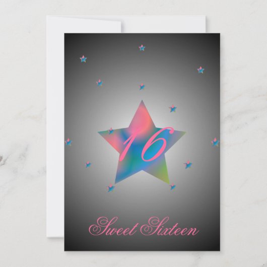 Invitation Sweet sixteen-Personnaliser étoile céleste (Devant)