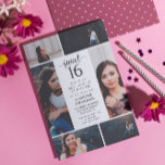 Invitation Sweet sixteen Photo Collage<br><div class="desc">Chic doux invitation 16 avec un collage photo avec la chambre pour six de vos propres photos de la fille d'anniversaire.</div>