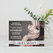 Invitation Sweet sixteen photo complète fête d'anniversaire (Debout devant)