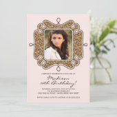 Invitation Sweet sixteen photo Leopard Anniversaire (Debout devant)