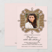 Invitation Sweet sixteen photo Leopard Anniversaire (Devant / Derrière)