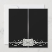 Invitation Sweet sixteen photo noir Diamond Argent (Dos)