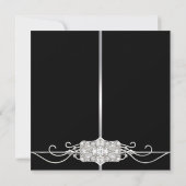 Invitation Sweet sixteen photo noir Diamond Argent (Dos)