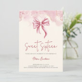 Invitation Sweet sixteen photo Pink Bow (Debout devant)