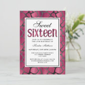 Invitation Sweet sixteen Poster de animal rose chaud fête d'a (Debout devant)