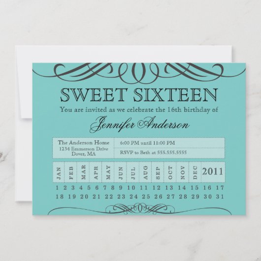 Invitation Sweet sixteen Punch Ticket (Devant)