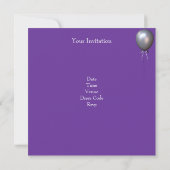 Invitation Sweet sixteen Purple Silver fête d'anniversaire (Dos)