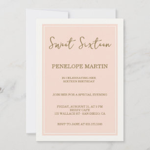 Invitation Sweet sixteen romantique glamor - saumon rose