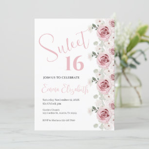 Invitation Sweet sixteen rose