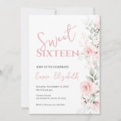 Invitation Sweet sixteen rose (Devant)