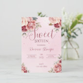 Invitation Sweet sixteen rose (Debout devant)