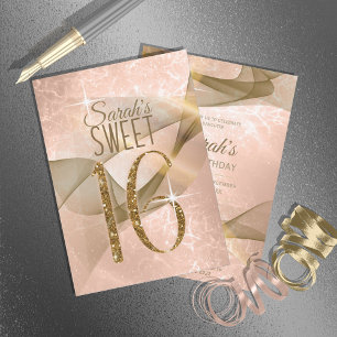 Invitation Sweet sixteen Rose à persil Gold ID652