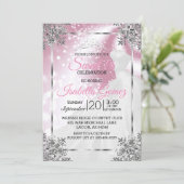 Invitation Sweet sixteen rose avec princesse Gown (Debout devant)