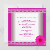 Invitation Sweet sixteen rose blanc 16 Anniversaire Coeur Bow (Dos)