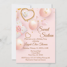 Sweet sixteen rose et or fête d'anniversaire