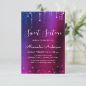 Invitation Sweet sixteen rose et pourpre (Debout devant)