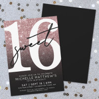 Sweet Sixteen Rose Gold Pailleté Anniversaire 16 A