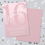 Invitation Sweet sixteen rose pâle 16e anniversaire<br><div class="desc">Invitation de fête d'anniversaire sweet sixteen. Célébrez vos seize ans de style grâce à ce design chic et moderne. L'arrière - plan est doté d'un rose clair doux qui se fond dans un dégradé rose vif pour un effet onirique. Un grand rose mauve "16" prend le devant de la scène...</div>