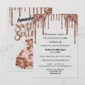 Invitation Sweet sixteen Rose robe Parties scintillant Drift  (Devant / Derrière)