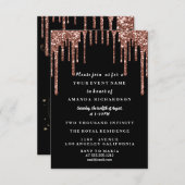 Invitation Sweet sixteen Rose robe Parties scintillant Lavett (Devant / Derrière)