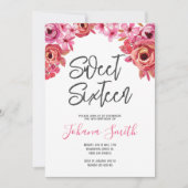 Invitation Sweet sixteen Rose rose orange (Devant)